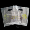 LDPE soft clear die-cut handle plastic bags with bottom gusset for food packing